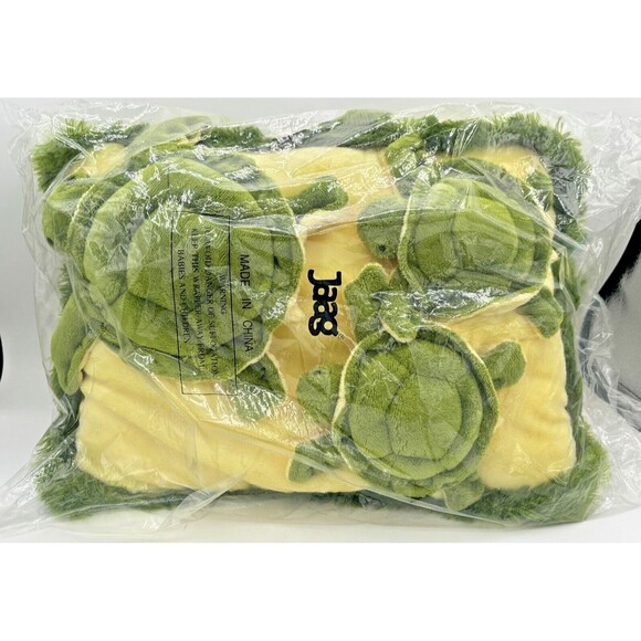 Jaag Plush Sea Turtle w/Babies 3D Throw Pillow Soft Vintage 15x11 NWT HTF - Picture 1 of 16